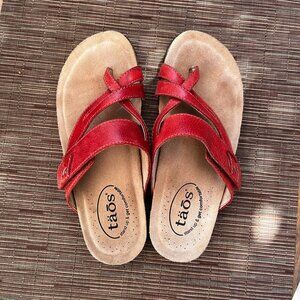 Taos PERFECT Lightweight Adjustable Slip On Thong Sandals PRF14050 Red Sz 6 NWOB